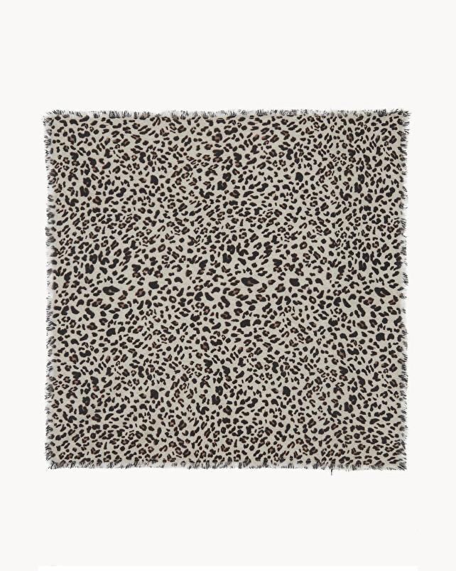kujten Grand bandana hachiko leopard Grand bandana cachemire imprimé léopard 2 fils