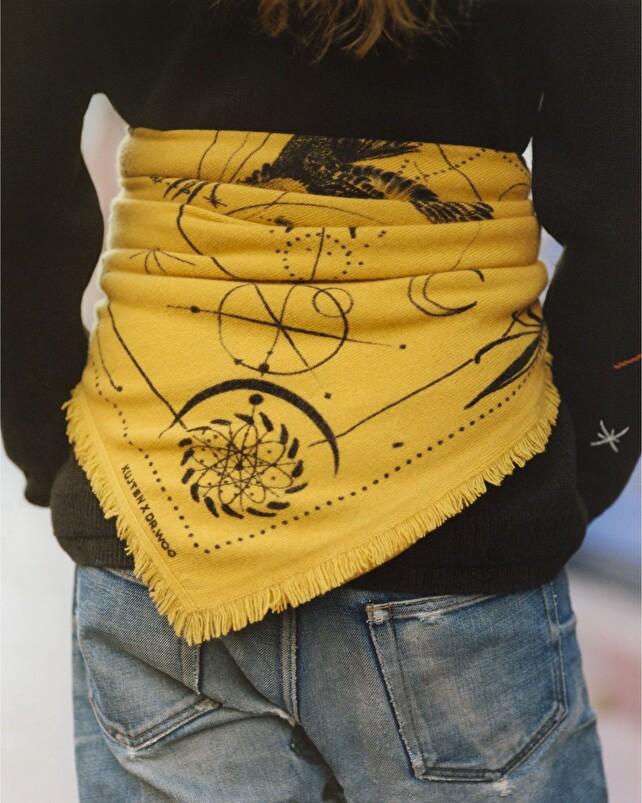 Kujten Grand Bandana Hiloki Grand Bandana Cachemire Imprimé 2 Fils