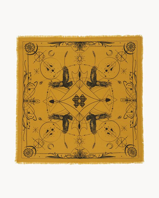 kujten Grand bandana hiloki Grand bandana cachemire imprimé 2 fils
