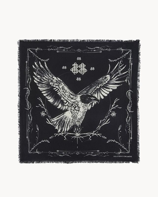 kujten Grand bandana washi Grand bandana cachemire imprimé 2 fils