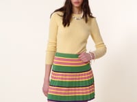 Kujten Jupe Gading Jupe Courte Rayée à Côtes Soie Et Cachemire 1 Fil