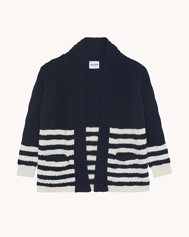 Kujten Gilet Sky Gilet Col Châle Cachemire 10 Fils