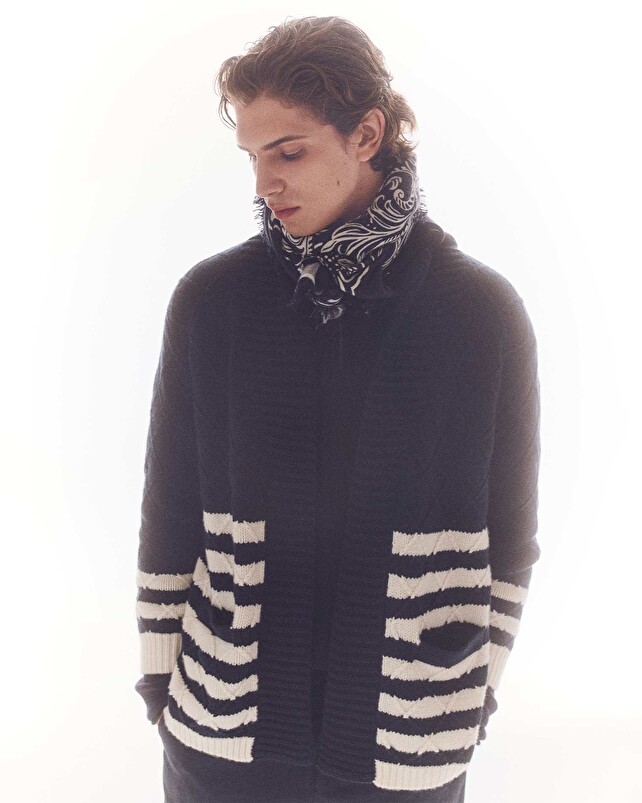 kujten Gilet sky Gilet Col Châle Cachemire 10 fils