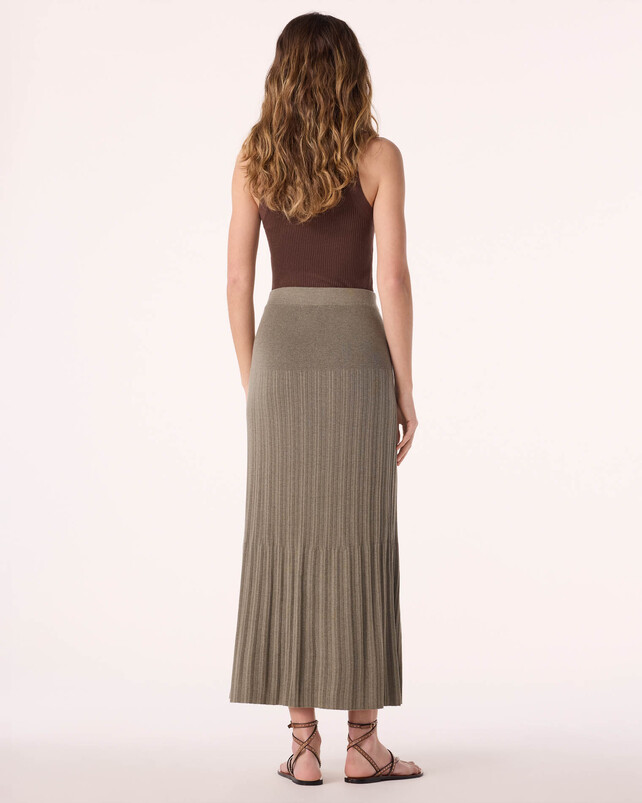 Kujten Jupe Dinga Jupe Longue Rayé Soie Cachemire