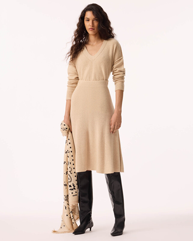 kujten Jupe kimchio Jupe Cachemire Évasée 2 fils