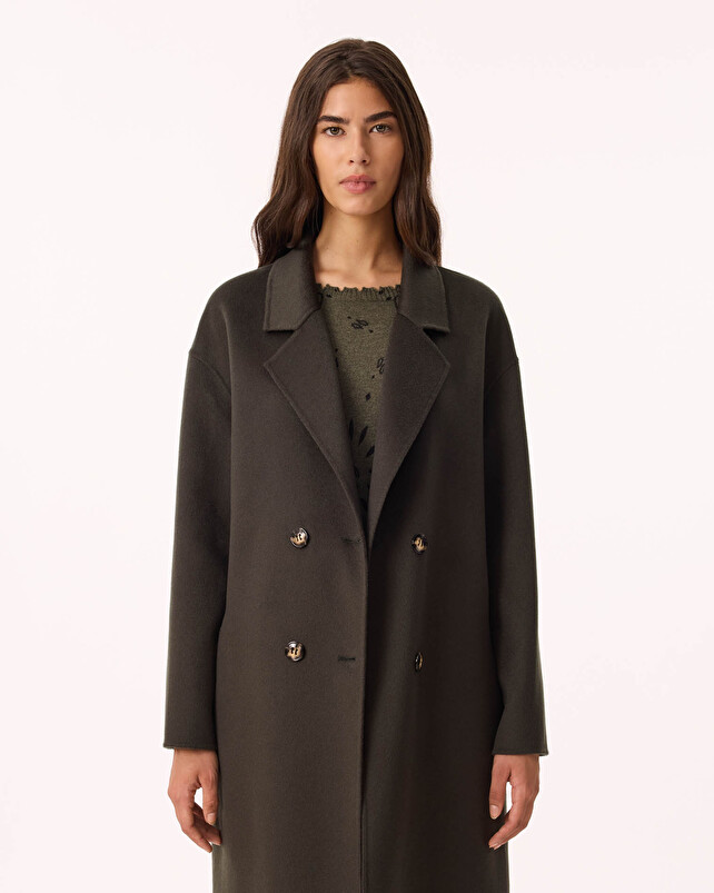 Kujten Manteau Kaku Manteau Long Cachemire Femme