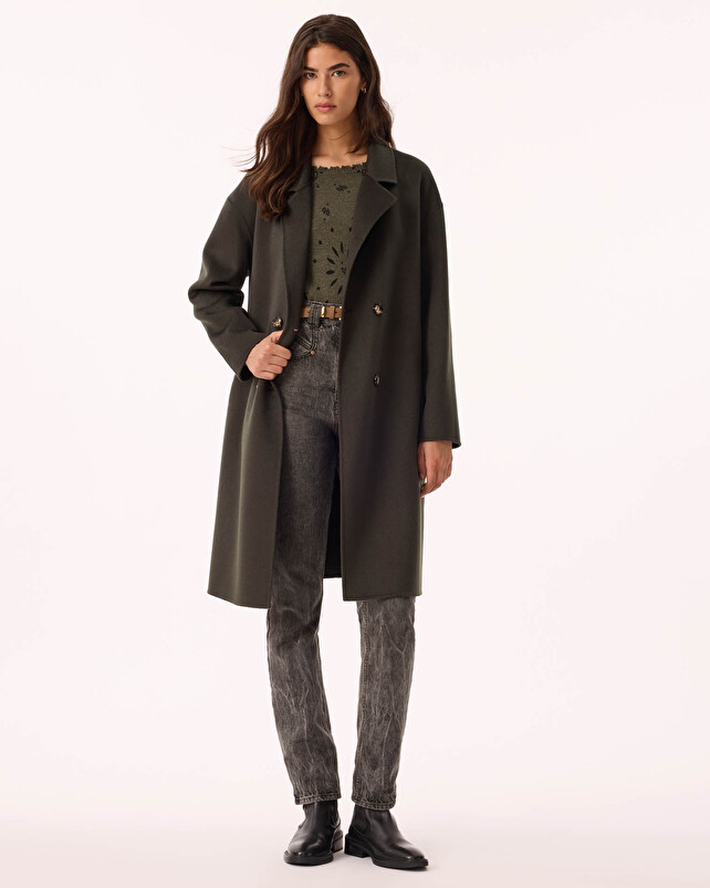 kujten Manteau kaku Manteau Long Cachemire Femme