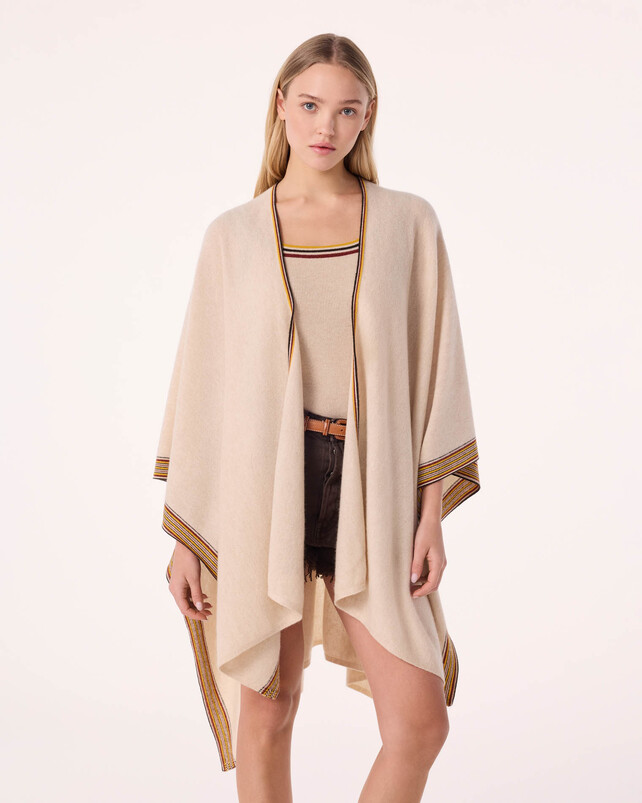 Kujten Poncho Bayi Poncho Cachemire Multicolore