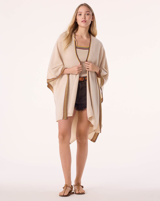 kujten Poncho bayi Poncho Cachemire Multicolore