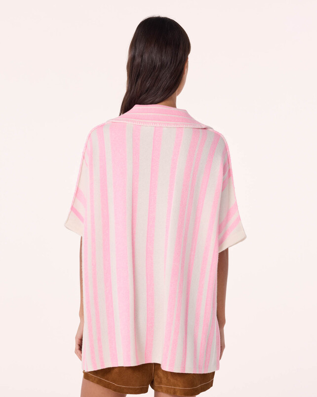 Kujten Poncho Busara Poncho Cachemire Rayé 2 Fils