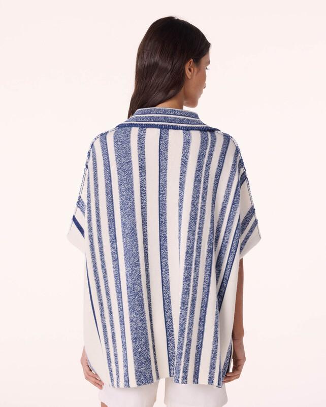 Kujten Poncho Busara Poncho Cachemire Rayé 2 Fils