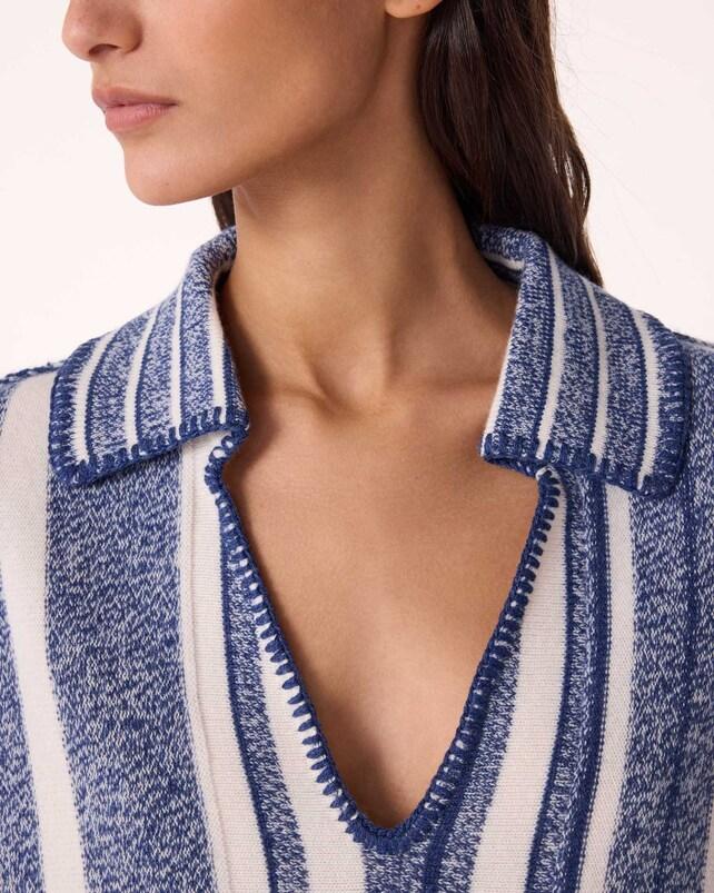 Kujten Poncho Busara Poncho Cachemire Rayé 2 Fils