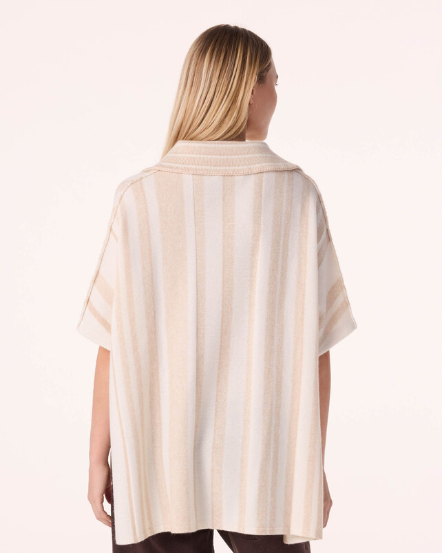 Kujten Poncho Busara Poncho Cachemire Rayé 2 Fils