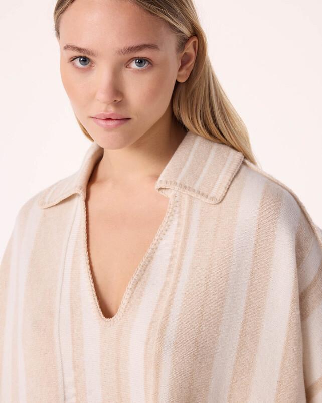 Kujten Poncho Busara Poncho Cachemire Rayé 2 Fils