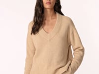 Kujten Pull Lila Pull Cachemire Femme Col V 8 Fils