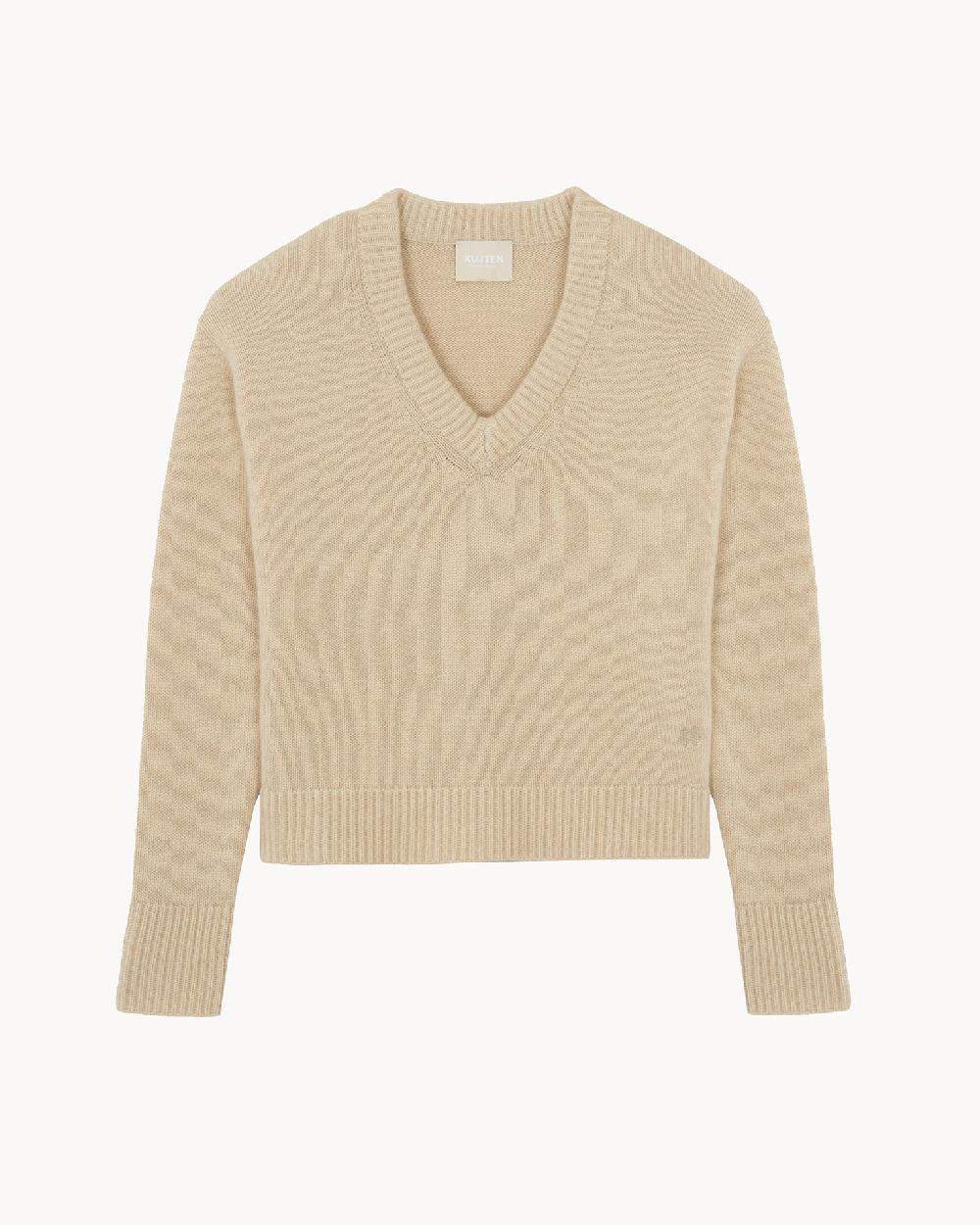 Kujten Pull Lila Pull Cachemire Femme Col V 8 Fils