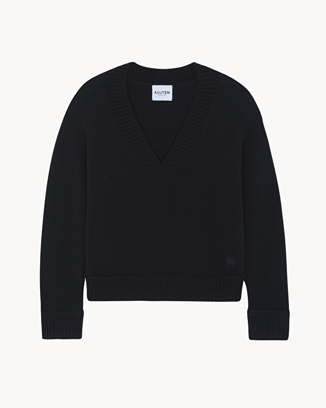 kujten Pull lila Pull Cachemire Femme Col V 8 fils