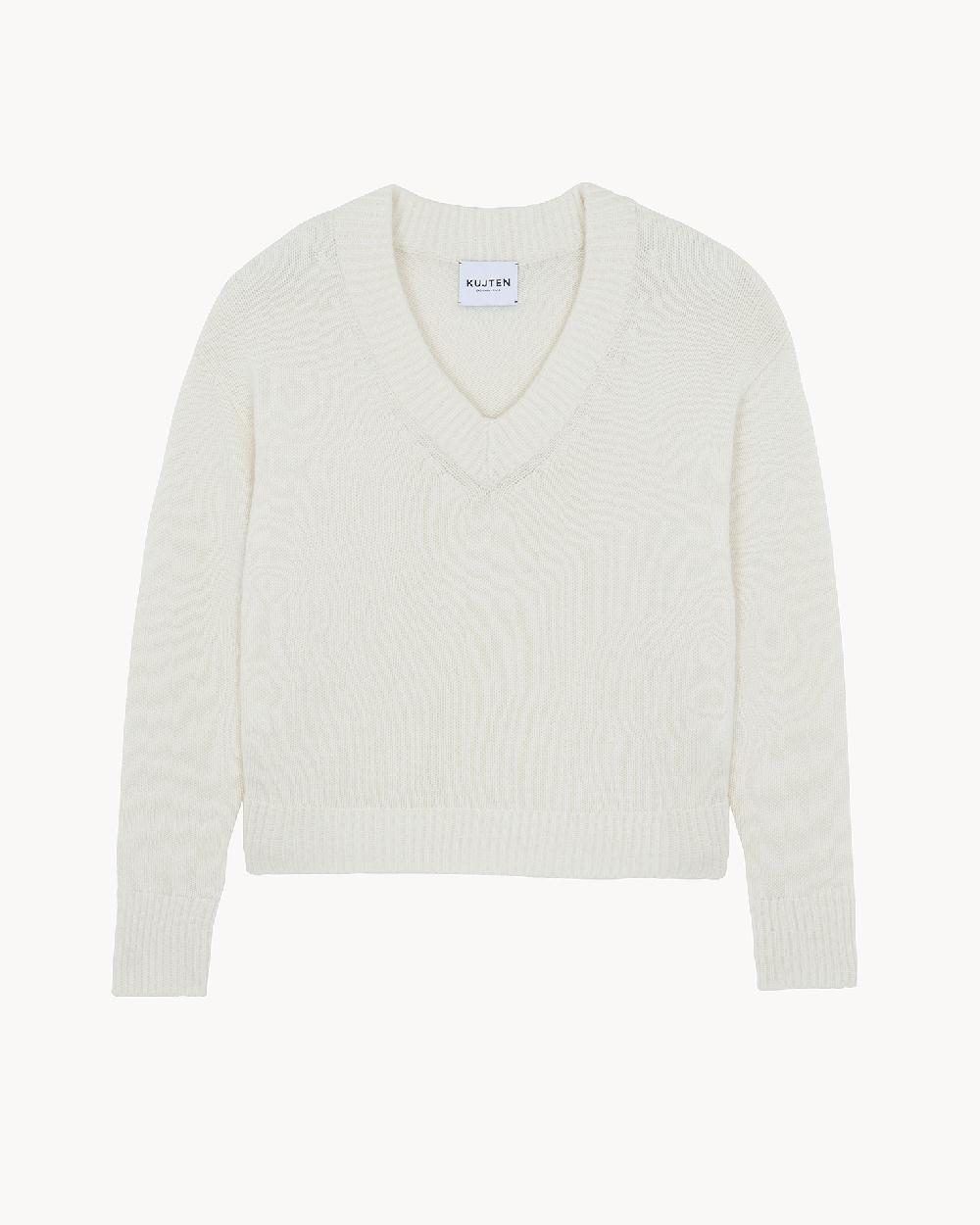 Kujten Pull Lila Pull Cachemire Femme Col V 8 Fils