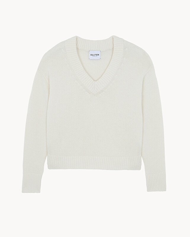 kujten Pull lila Pull Cachemire Femme Col V 8 fils