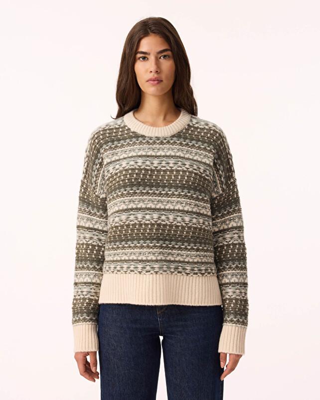 Kujten Pull Riyu Pull Cachemire Femme Col Rond