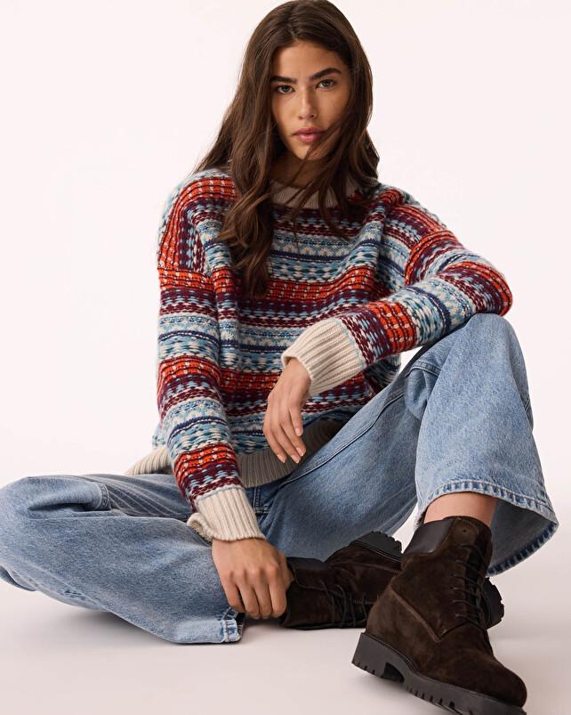 kujten Pull riyu Pull Cachemire Femme Col Rond