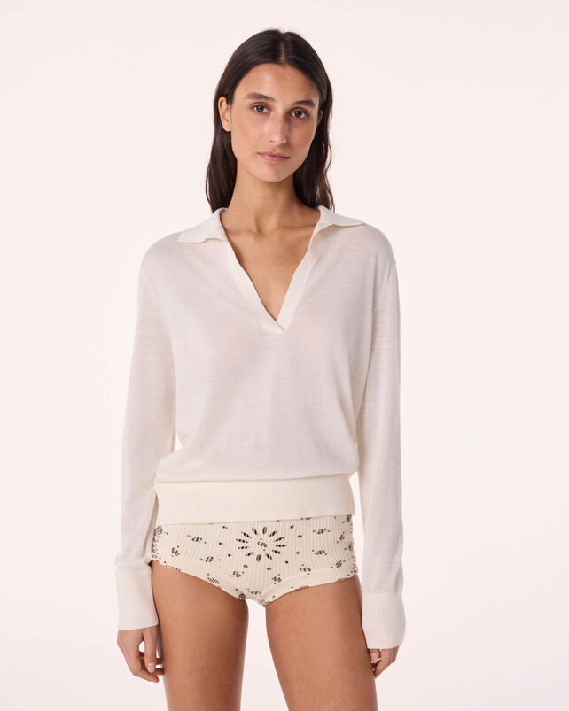 Kujten Pull Tracey Pull Cachemire Col Polo 4 Fils