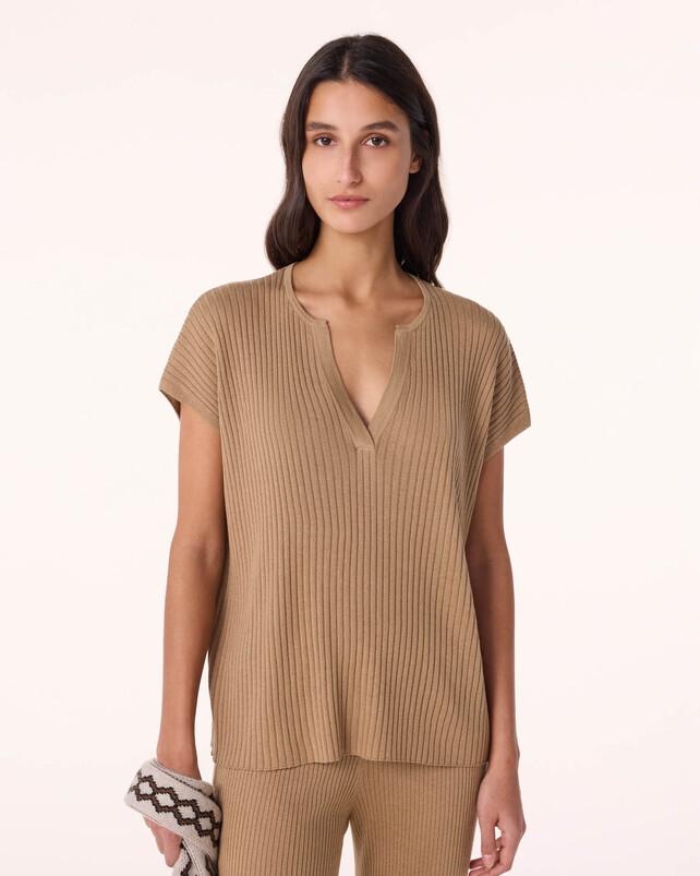 Kujten Top Bella Top Soie-Cachemire Djellaba