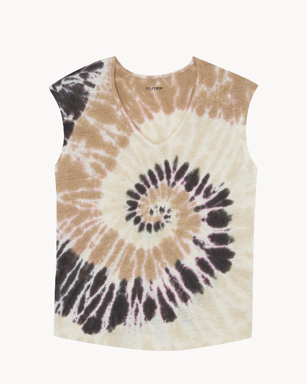 Kujten Top Karol Sunny Top Col V Sans Manche Lin