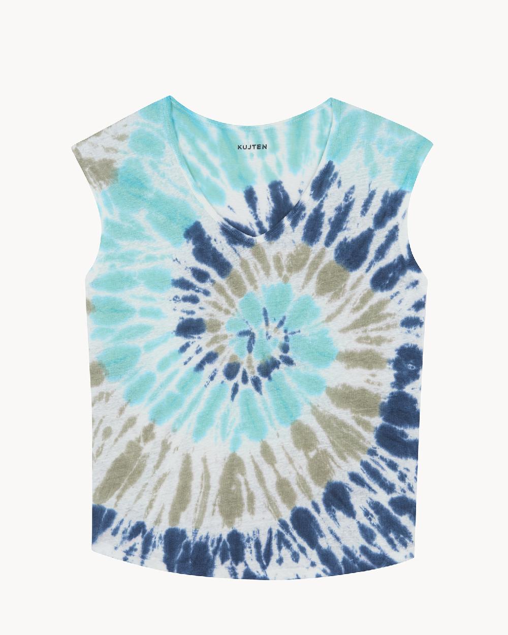 Kujten Top Karol Sunny Top Col V Sans Manche Lin