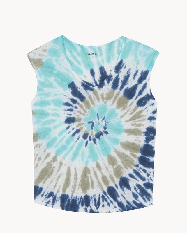 kujten Top karol sunny Top Col V Sans Manche Lin