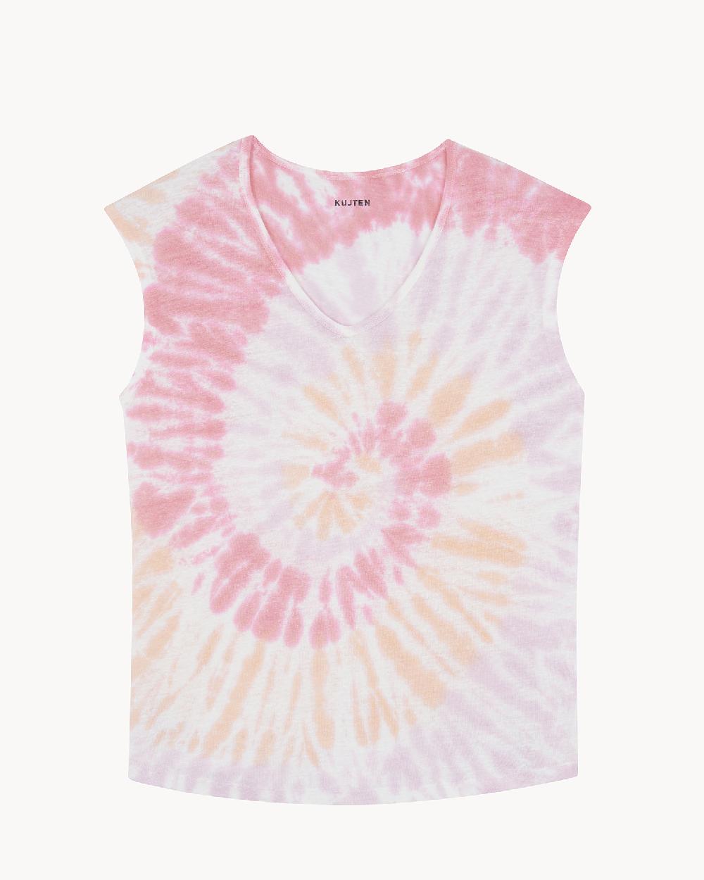 Kujten Top Karol Sunny Top Col V Sans Manche Lin