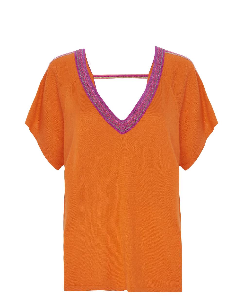 Kujten Top Laya Top Col V Oversize Soie-cachemire