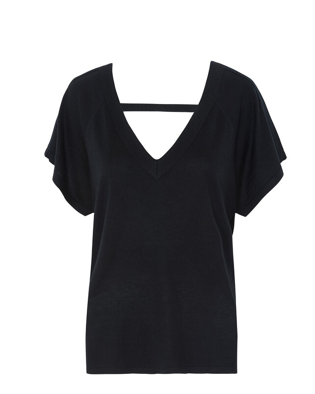 kujten Top laya Top col v oversize soie-cachemire