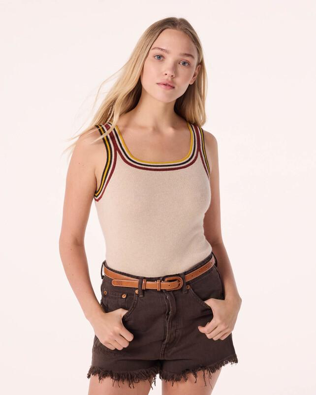 Kujten Top Naomi Top Cachemire Bicolore