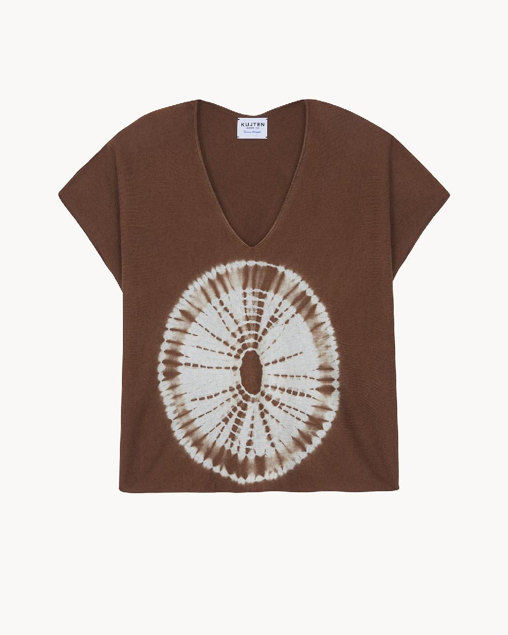 Kujten Top Nosy Circle Top Soie Cachemire Imprimé