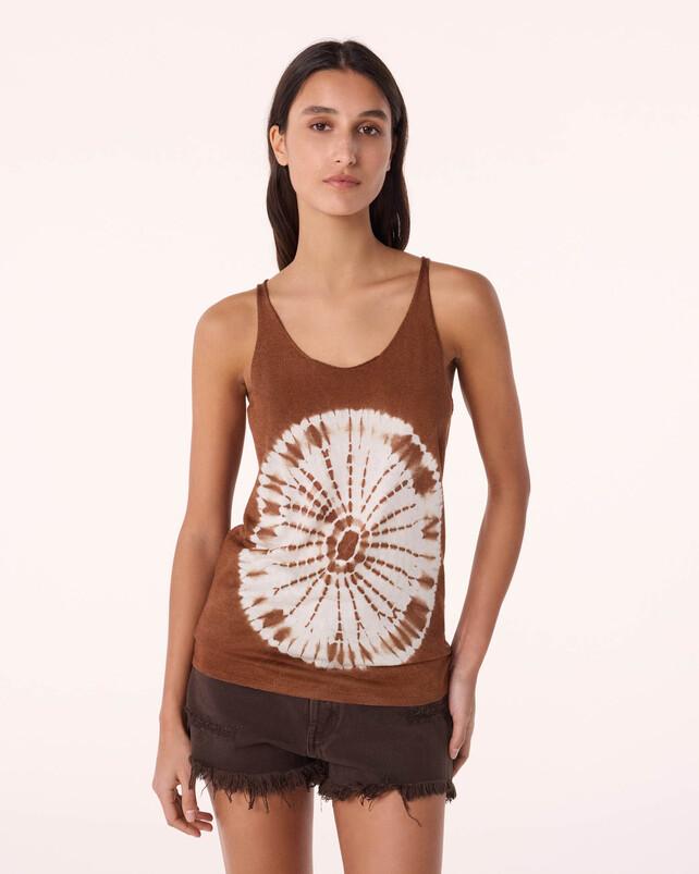 Kujten Top Soft Circle Top Soie Cachemire Imprimé