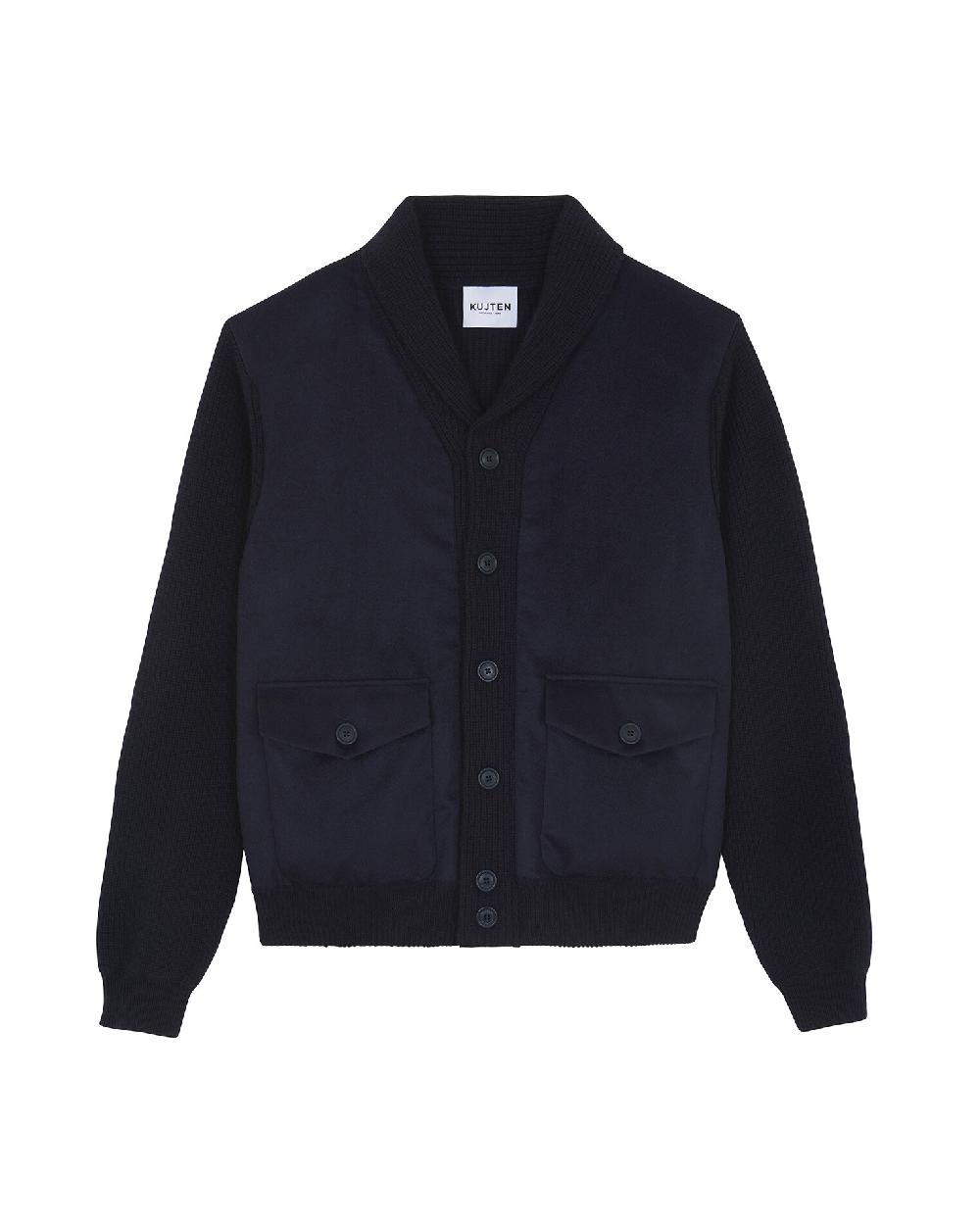 Kujten Veste Gary Veste Col Châle Cachemire Tissé