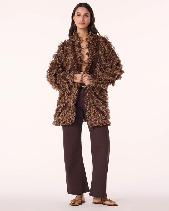 kujten Veste miko fringes Veste Cachemire Broderie