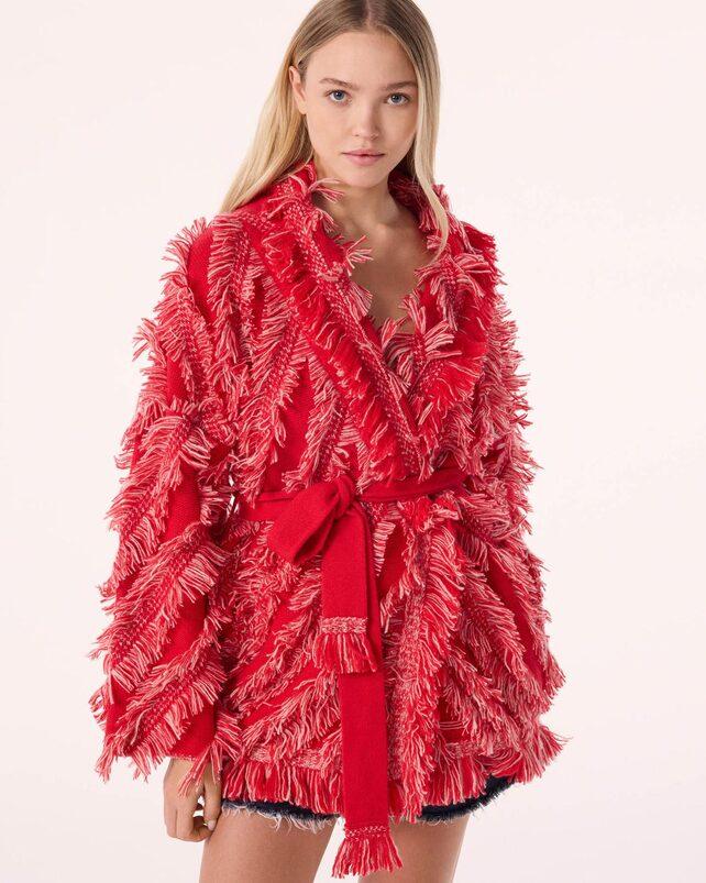 kujten Veste miko fringes Veste Cachemire Broderie