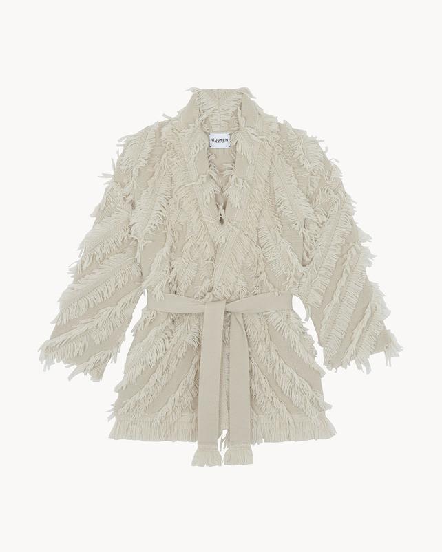 kujten Veste miko fringes Veste Cachemire Broderie