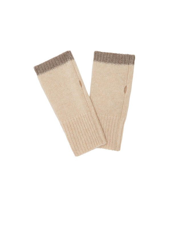 kujten Mitaines vega Mitaines cachemire bord contrasté