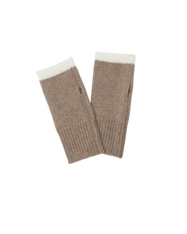 kujten Mitaines vega Mitaines cachemire bord contrasté