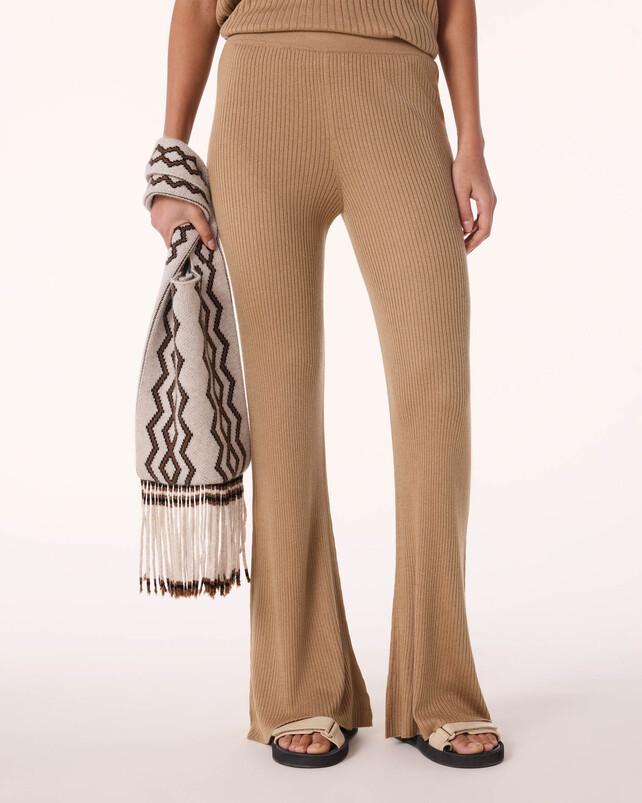 Kujten Pantalon Rosario Pantalon Évasé Cachemire Et Soie