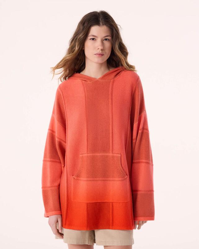 Kujten Poncho Baja Dye Poncho Cachemire Oversize à Capuche Tie & Dye 4 Fils