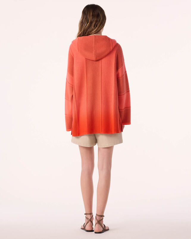 Kujten Poncho Baja Dye Poncho Cachemire Oversize à Capuche Tie & Dye 4 Fils