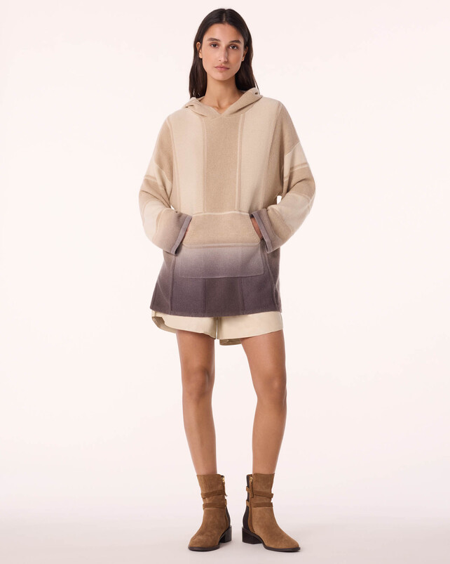 kujten Poncho baja dye Poncho Cachemire Oversize à Capuche Tie & Dye 4 fils