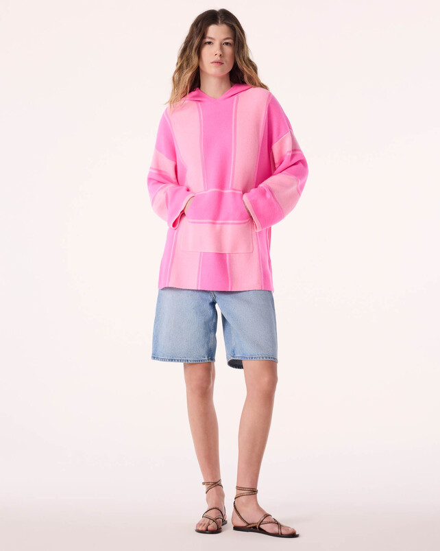 kujten Poncho baja Poncho Cachemire Oversize à Capuche 4 fils