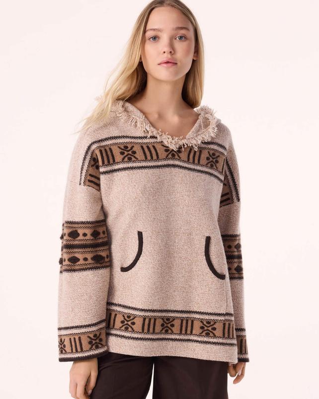 kujten Poncho ubudo Poncho Cachemire Bicolore 3 fils