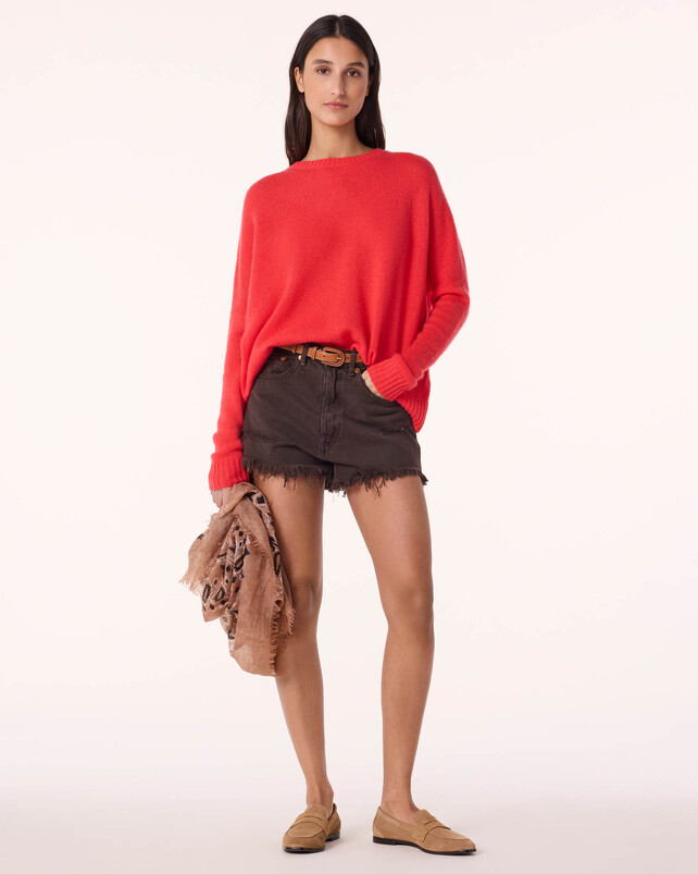 kujten Pull amelie Pull Cachemire Col Rond Oversize Femme 2 fils