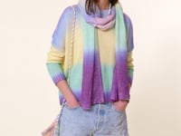 Kujten Pull Amelie Rainbow Pull Cachemire Col Rond Oversize 2 Fils
